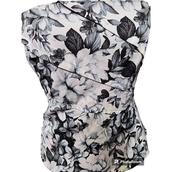 Strapless Floral Top Size 12 White House Black Label - Picture 4 of 9